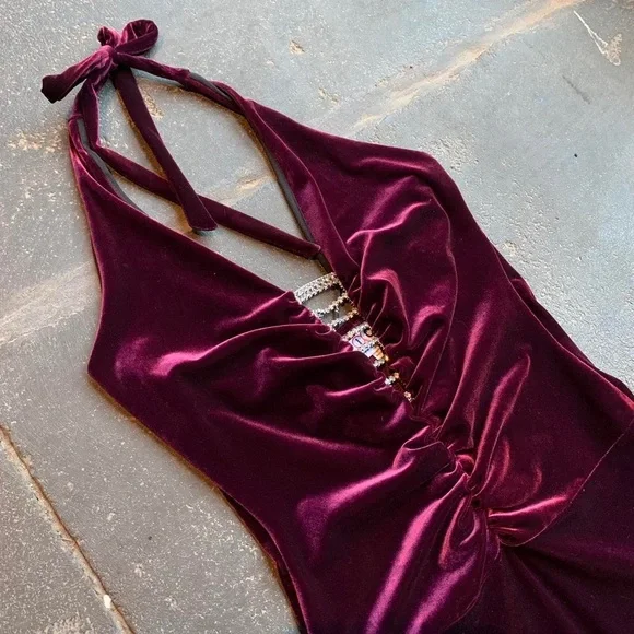 SOLD SOLD SOLD Stunning Full length Y2K ice ‘Velvet’ Dress - Picture 2 of 4